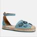 Coach Shoes | Coach Ankle Strap Astor Espadrilles With Tea Rose Rivets | Color: Blue/Cream | Size: 7