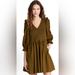 Madewell Dresses | Madewell Olive Green Neutral Flabbel Smocked Top Ruffle Accent Dress | Color: Brown/Green | Size: M