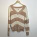 American Eagle Outfitters Sweaters | American Eagle Pink And Cream Knit Striped V Neck Sweater Size Small Nwt | Color: Cream/Pink | Size: S