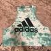 Adidas Tops | Adidas Green Tie Die Tank Top Crop Size Medium | Color: Green/White | Size: M