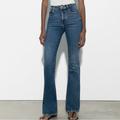 Zara Jeans | High-Rise Zara Denim Flared Jeans - Size 4 - Worn Once | Color: Blue | Size: 4