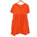 Free People Dresses | Free People Oversized Dress Orange Boho Short Sleeve Cotton Knee Length Size Xs | Color: Orange | Size: Xs