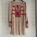 Free People Dresses | Free People Embroidered Peasant Dress | Color: Cream/Red | Size: Xs