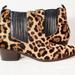 J. Crew Shoes | J Crew Leopard Print Chelsea Calf Hair Ankle Boots Sz 9 Mint Hardly Worn | Color: Black/Tan | Size: 9