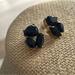 J. Crew Jewelry | J.Crew Dark Dark Blue* 3 Stone Earrings. Super Cute. Gold Tone. Great Condition! | Color: Blue | Size: Os