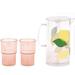 Kate Spade Kitchen | Kate Spade Lemon Pitcher Set. 58oz Plastic Pitcher W/Lid & Two 12oz Tumbler Cups | Color: Green/Yellow | Size: Os
