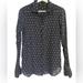 J. Crew Tops | J. Crew Silver Polka Dot Navy Button Up Blouse Size Small | Color: Blue | Size: S