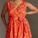 Anthropologie Dresses | Anthropologie Maeve Flirty Wrap Mini Dress Lobster New Mp | Color: Orange | Size: Mp