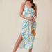 Anthropologie Dresses | Anthropologie Cloth & Stone Casual Floral Midi Dress | Color: Green/White | Size: L