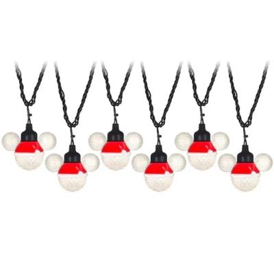 Disney Holiday | Disney 12 Mickey Shape Sparkling White Led Plug-In Christmas String Lights Gemmy | Color: Red/White | Size: Os