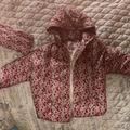 Zara Jackets & Coats | Girl's Coat With Flowers Print | Color: Green/Red | Size: 8g