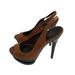 Jessica Simpson Shoes | Jessica Simpson Brown Peep Toe Slingback Heel Shoes. Sz 7.5 | Color: Brown | Size: 7.5