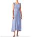 Free People Dresses | Free People Chambray Butterflies Midi Dress Women S Blue White Stripe Smocked | Color: Blue/White | Size: S