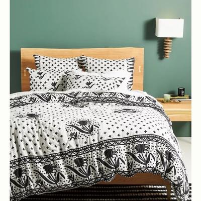 Anthropologie Bedding | Anthropologie Jacquard-Woven Jeanette Duvet Cover King Nwt | Color: Black/White | Size: King