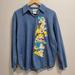 Disney Tops | Disney Vintage Snow White And The Seven Dwarves Button Up Denim Shirt Size Large | Color: Blue/Yellow | Size: L