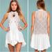 Free People Dresses | Free People Tell Tale Heart Lace Tunic Mini Dress White Size Xs | Color: White | Size: Xs