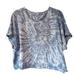 American Eagle Outfitters Tops | American Eagle Womens M Tie Dye Cropped Tee T-Shirt Blue White 100% Cotton 90s | Color: Blue/White | Size: M
