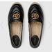 Gucci Shoes | Gucci Leather Espadrille With Double G | Color: Black/Gold | Size: 8.5