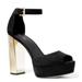 Michael Kors Shoes | Michael Kors Paloma Platform Suede Heels | Color: Black/Gold | Size: 9