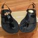 Michael Kors Shoes | Michael Kors Logo-Plate Jelly Thong Sandals | Color: Black | Size: 8