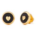 Kate Spade Jewelry | Kate Spade Black Heartful Gold Stud Earrings | Color: Black/Gold | Size: Os