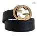 Gucci Accessories | Authentic Gucci Black Guccissima Leather Gold Interlocking G Buckle Belt 85/34 | Color: Black | Size: 85/34