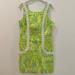 Lilly Pulitzer Dresses | Lilly Pulitzer Shift Dress In Crazy Cat House Print In Size 10 | Color: Green/Yellow | Size: 10