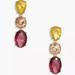 J. Crew Jewelry | J. Crew Triple Drop Crystal Earrings In Pink | Color: Pink/Yellow | Size: Os