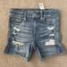American Eagle Outfitters Shorts | American Eagle Shorts Womens 2 Hi Rise Shortie Distressed Jean Cut Off Denim New | Color: Blue | Size: 2