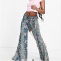 Free People Pants & Jumpsuits | Free People Bali Sultry Flare Floral Pant | Color: Blue/Purple | Size: S