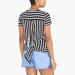 J. Crew Tops | J By J. Crew Women's Black White Striped Tie Back T Shirt Size Xs | Color: Black/White | Size: Xs