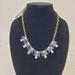 J. Crew Jewelry | J. Crew Blue White And Rhinestone Statement Necklace In Gold Tone Nwt | Color: Blue/Gold | Size: Os