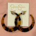 Jessica Simpson Jewelry | Jessica Simpson Tortoise Shell Hoop Earrings | Color: Brown/Orange | Size: Os