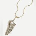 J. Crew Jewelry | J.Crew Earring & Necklace Set - Sparkly Pearl Feather Earring And Necklace Set | Color: Gold/Silver | Size: Os