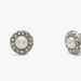 Kate Spade Jewelry | Kate Spade White Gold Tone Pave Halo Pearl Zircon Halo Stud Earrings New Small | Color: Silver/White | Size: Os