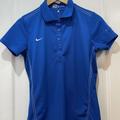 Nike Tops | Nike Golf Dri-Fit Blue Short Sleeve Polo W Medallia On Sleeve Womens Sz Small | Color: Blue | Size: S