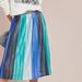 Anthropologie Skirts | Anthropologie Mauve Sunburst Pleated Metallic Blue Skirt | Color: Blue | Size: S