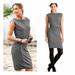 Athleta Dresses | Athleta Micro Stripe Westwood Dress Size Medium Black White Style 243062 Stretch | Color: Black/Gray | Size: M