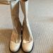 Free People Shoes | Cream Soft Leather Boots Back Zip. Distressed With Marks When Ours Chased. | Color: Cream | Size: 9