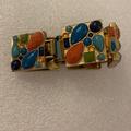 J. Crew Jewelry | J. Crew Multicolored Stone Bracelet. 1” Wide. 7” Long. | Color: Blue/Gold | Size: Os