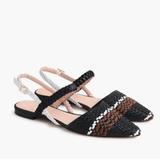 J. Crew Shoes | J.Crew. Pointed-Toe Woven Flats With Ankle Strap. Stylish And Sophisticated. | Color: Black/Brown | Size: 8