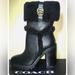 Coach Shoes | Coach Harlie Bootie Black Boots Heel Leather And Shearling Size 7 Msrp $295.00 | Color: Black | Size: 7