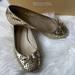 Michael Kors Shoes | Michael Kors Olivia Flats Gold Eyelet Leather Size 6 | Color: Black | Size: 6
