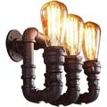 LTBFDDC Popular Hot Retro Water Pipe Industrial Wall Sconce E27 Edison Wall Lamp Rust Wrought Iron Metal Steampunk Antique Solid Iron Corridor Aisle Staircase Vintage Wall Light