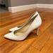 Jessica Simpson Shoes | Jessica Simpson White Snakeskin Pointed Toe Heels Size 81/2 | Color: White | Size: 8.5