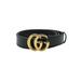 Gucci Accessories | 11936 - Gucci Gg Marmont Leather Belt With Shiny Buckle 414516 85 34 | Color: Black/Gold | Size: 33.4''L X 1.3''W