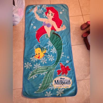 Disney Bedding | Disney Little Mermaid Ariel Flounder Special Edition Throw Blanket 30x60 Vtg | Color: Blue | Size: Twin