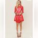 Free People Dresses | Free People Floral Mesh Lace Dress Size 2 | Color: Red | Size: 2