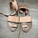 Free People Shoes | Free People Torrence Ankle Strap Flat Leather Toe Ring Sandal Natural Sz 9 | Color: Tan | Size: 9