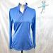 Adidas Tops | Adidas Winter Blue Long Sleeve 1/4 Zip Golf Pullover Polo Top Size Small | Color: Blue | Size: S